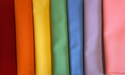 Rainbow Solid Fabrics - 7 Fat Eighths Pack