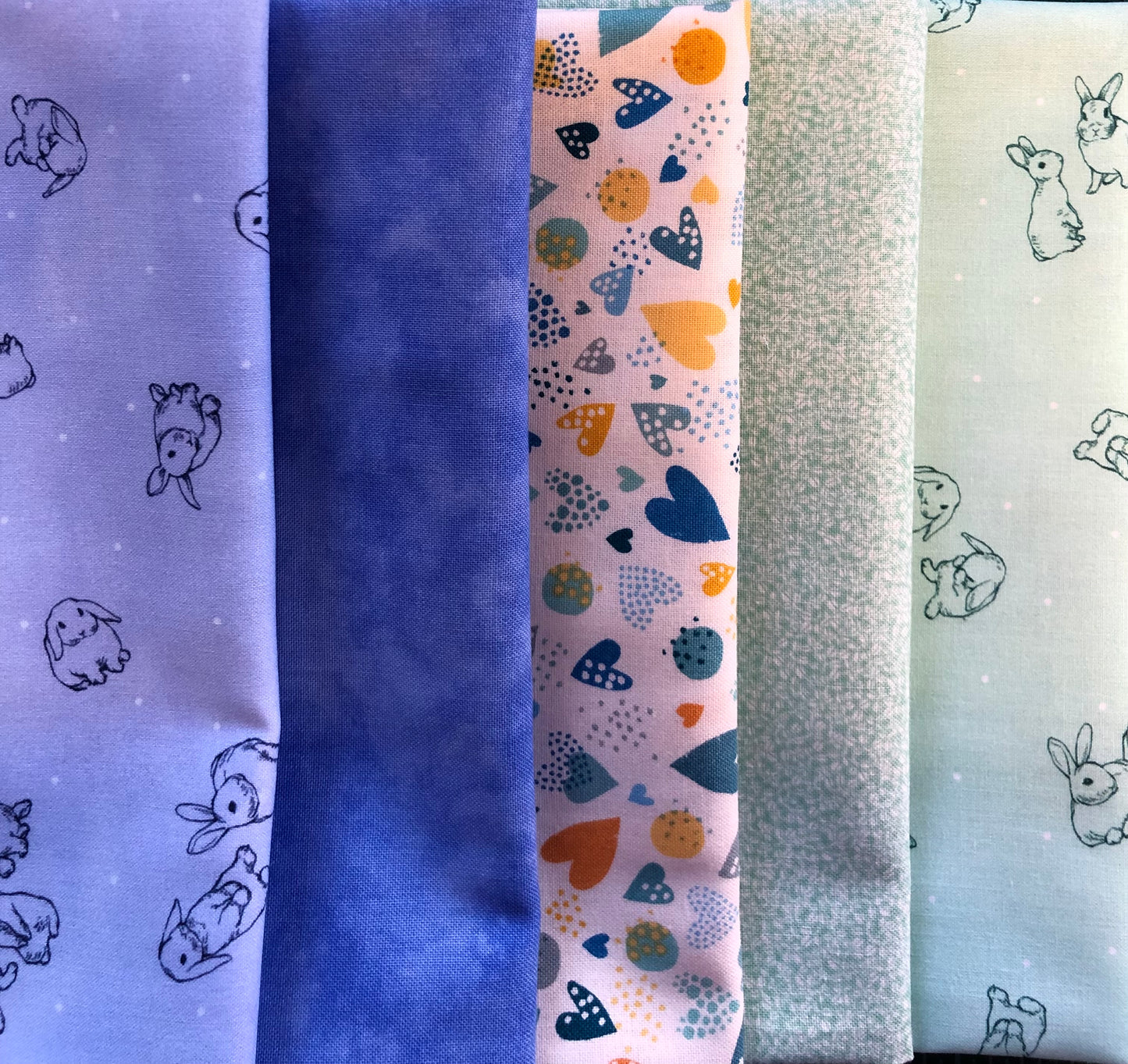 Baby Blue Themed 5 Fat Quarter Pack
