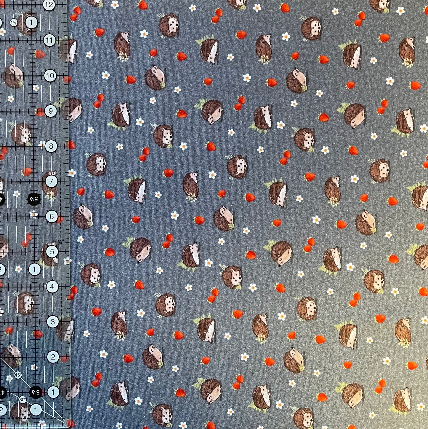 Hedgehogs and Strawberries Fabric