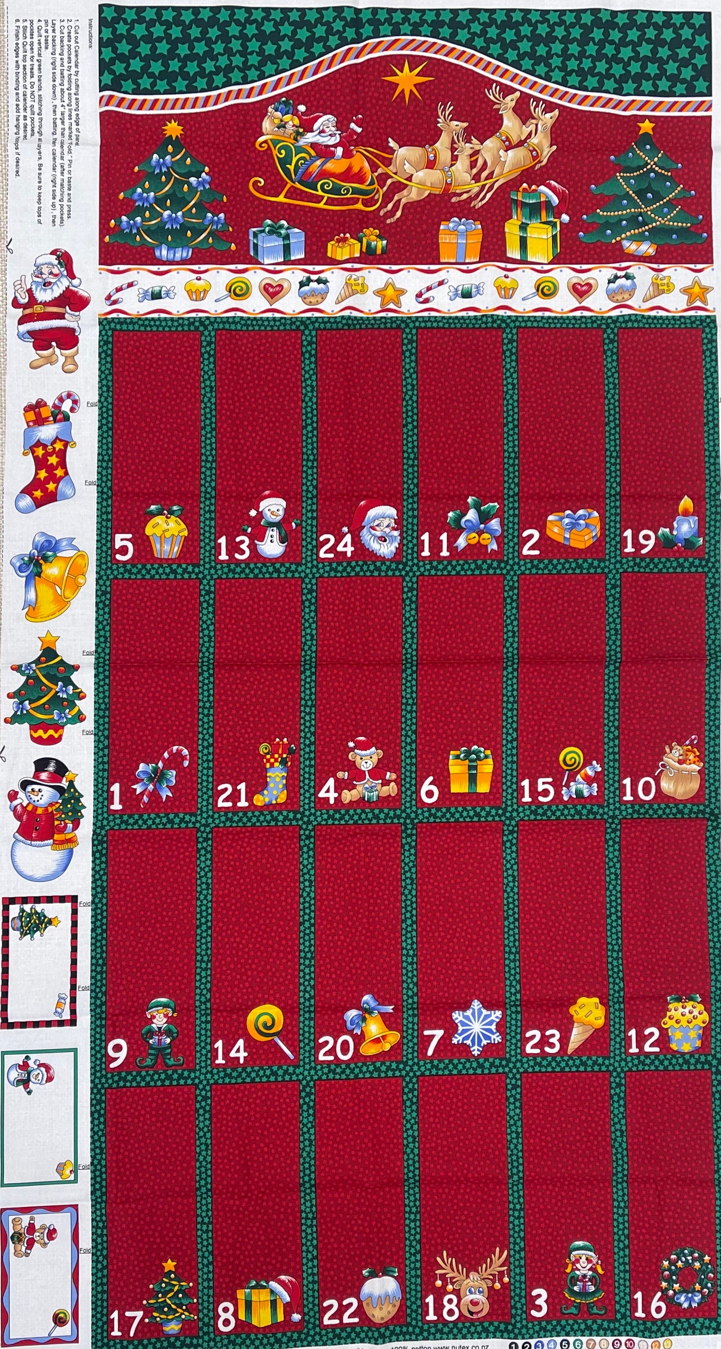 Santa Christmas Advent Calendar Panel