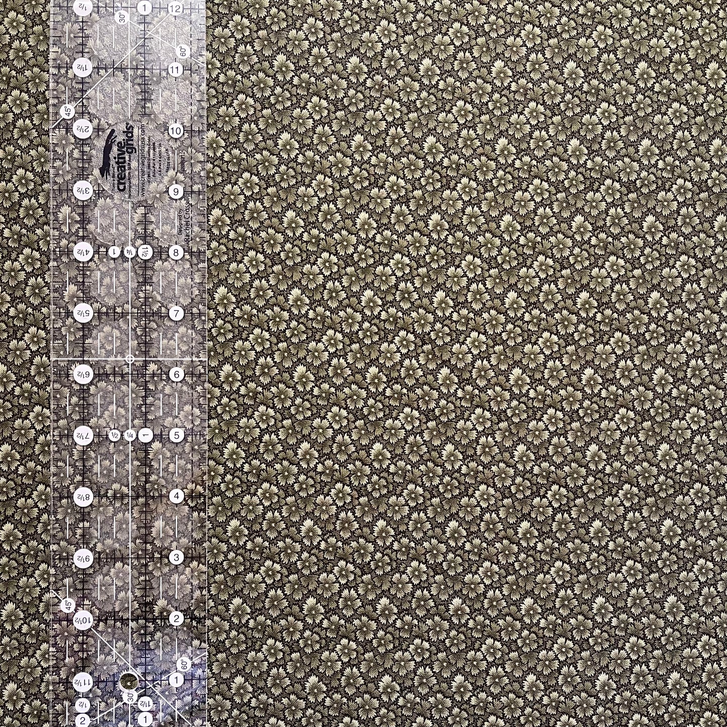 Kansas Troubles Fabric - Chickadee Landing - Green Flowers