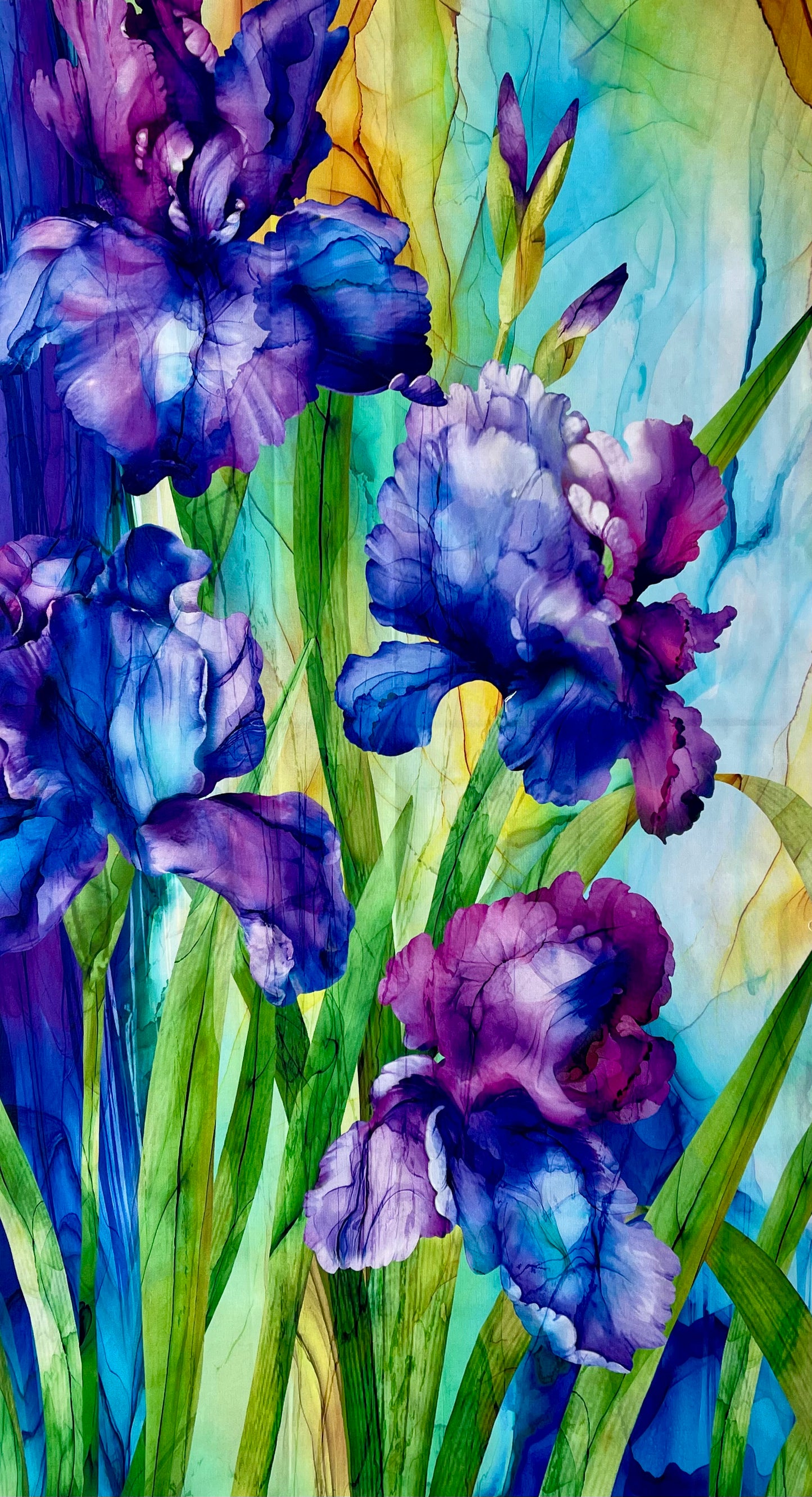 ‘Infatuation’ Irises Fabric Panel