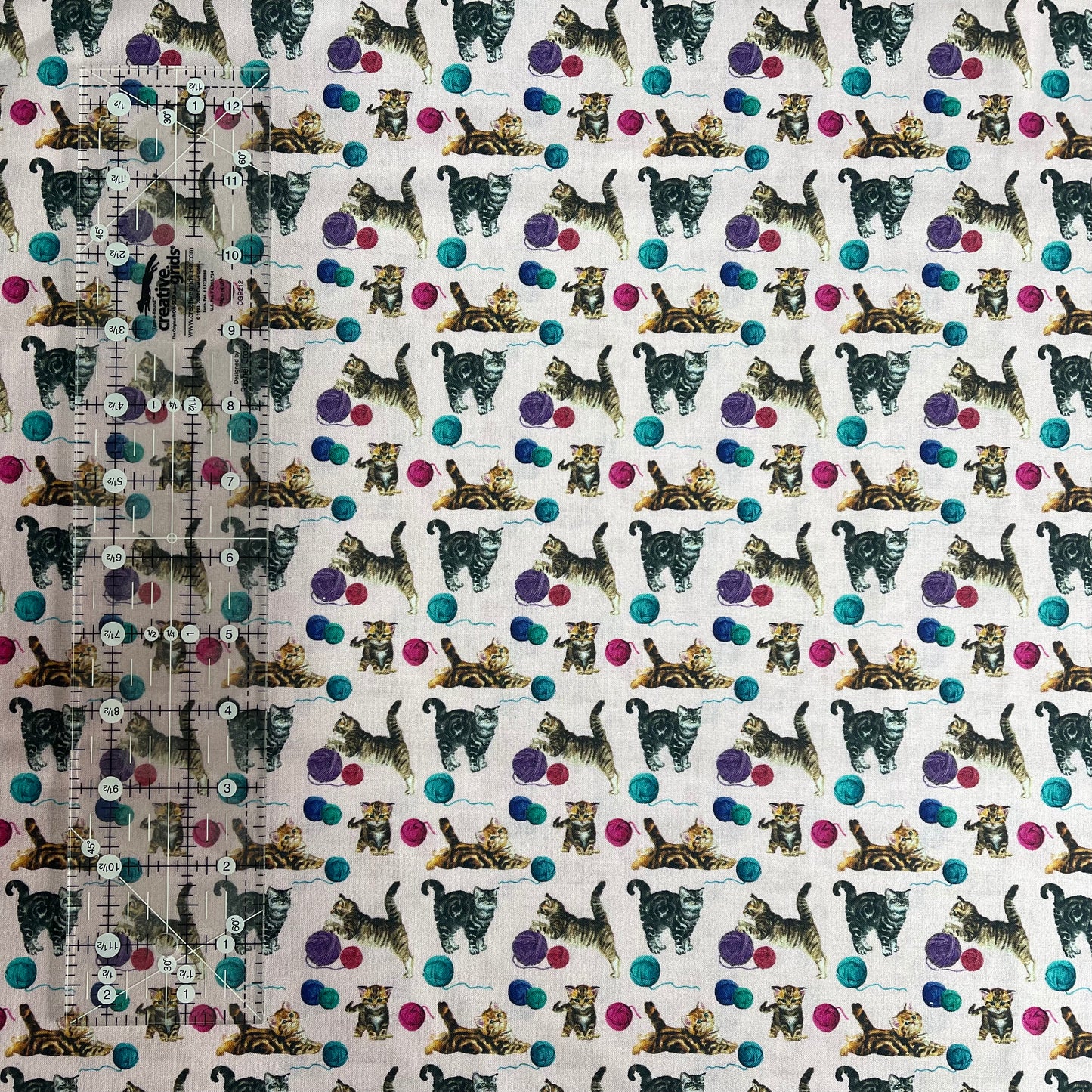 Pink Cats Fabric