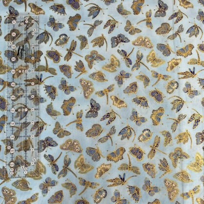 Blue Butterfly & Dragonfly Japanese Fabric