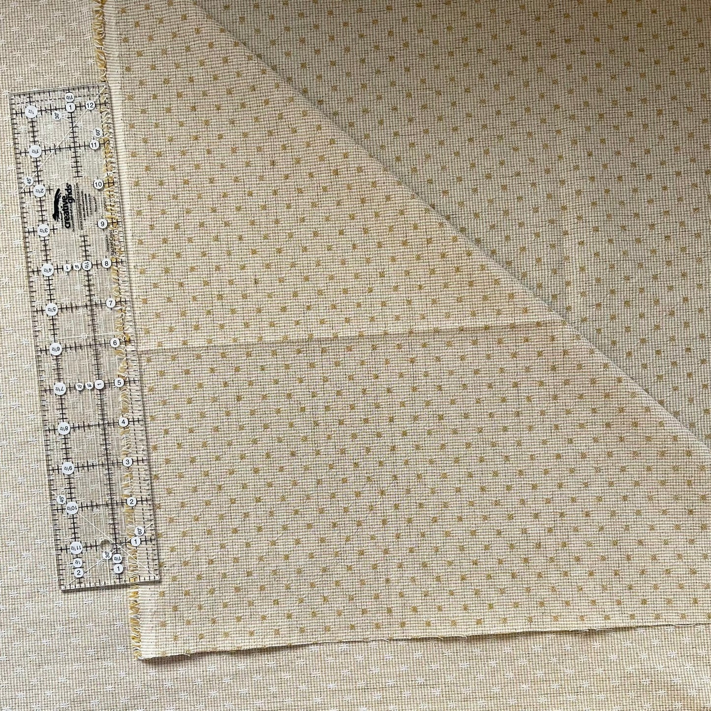 Textured Japanese Woven Fabric - Mustard Yellow