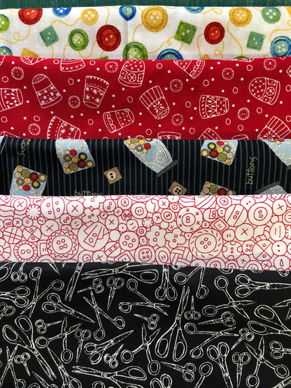 Sewing Themed 5 Fat Quarter Pack