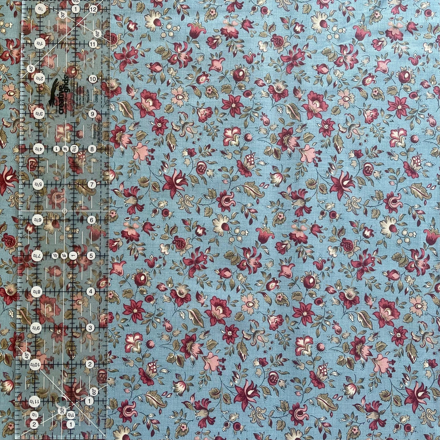 French General - Antoinette - Blue Small Floral Fabric
