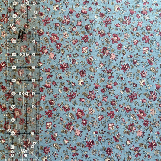 French General - Antoinette - Blue Small Floral Fabric