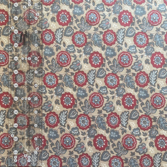 French General - La Vie Boheme - Red and Blue Floral Fabric