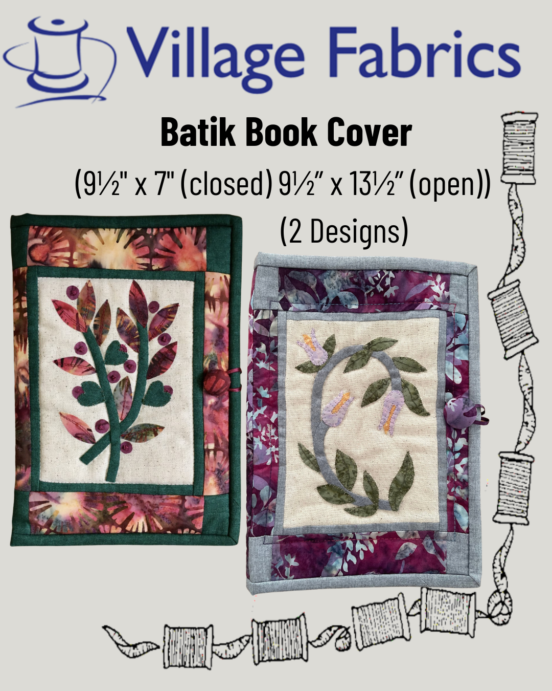 Batik Book Cover Pattern (2 Designs)