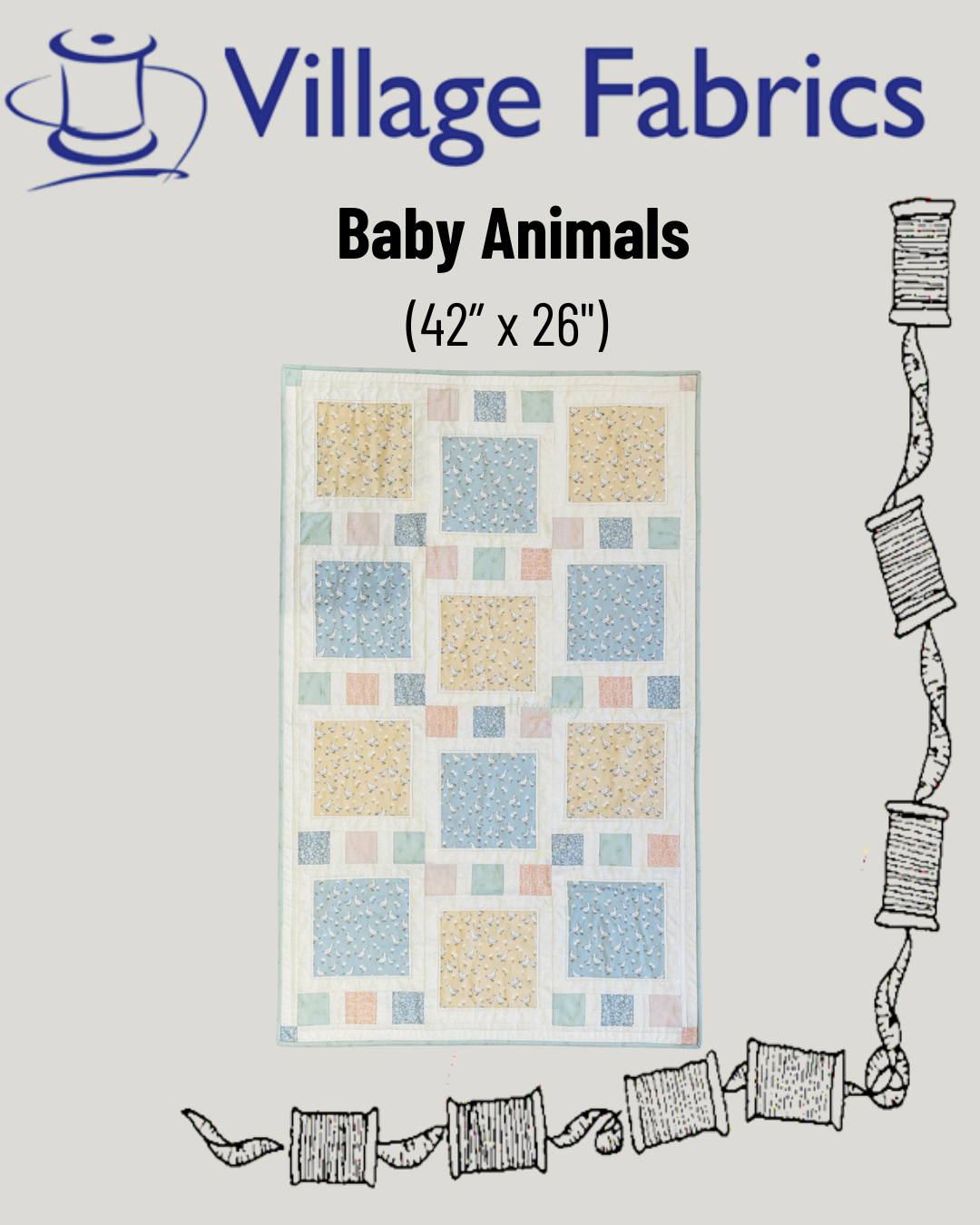 Baby Animals Cot Quilt Pattern