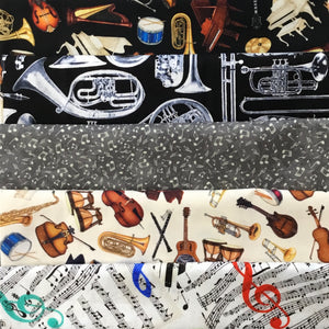 Music Themed 5 Fat Quarter Fabric Pack
