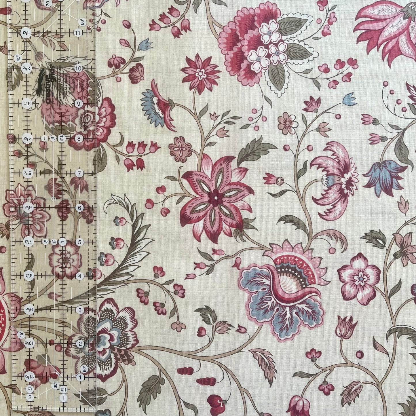 French General - Antoinette - Pearl Large Floral Fabric