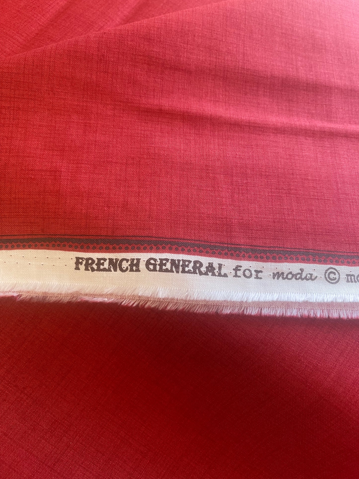 French General - Red Texture Fabric