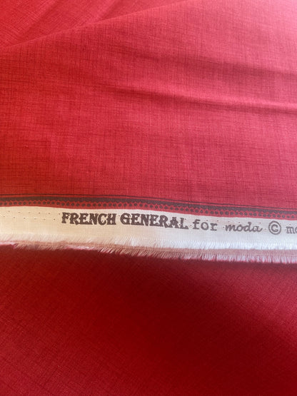 French General - Red Texture Fabric