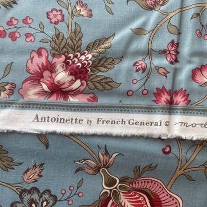 French General - Antoinette - Blue Large Floral Fabric