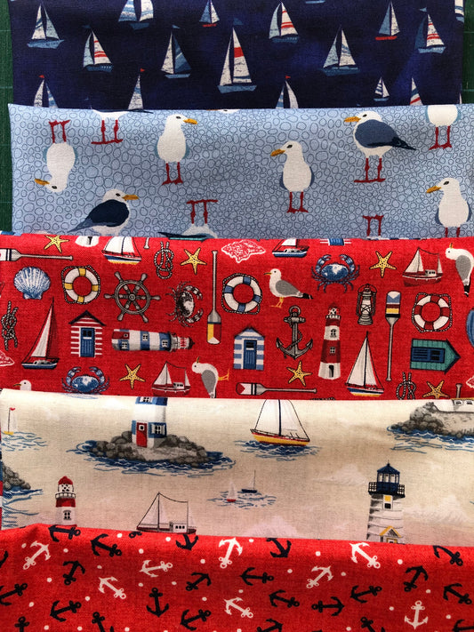 Seaside Themed 5 Fat Quarter Pack