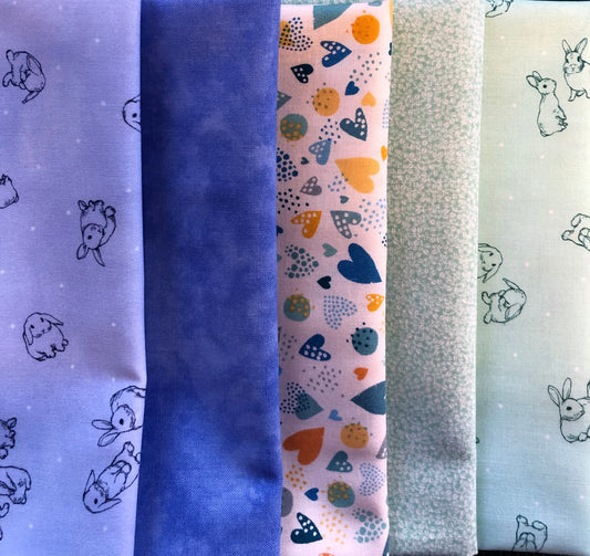 Baby Blue Themed 5 Fat Quarter Pack