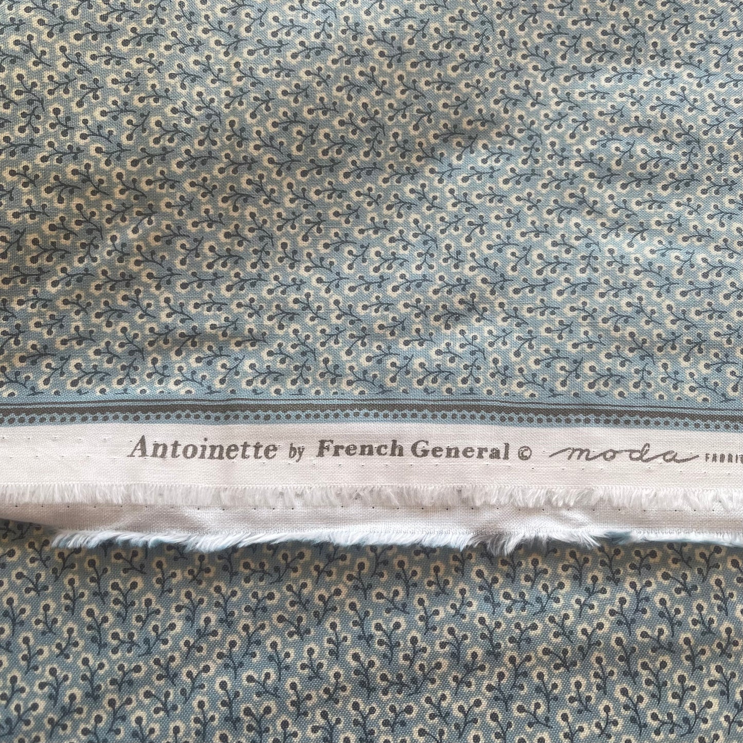 French General - Antoinette - Blue Sprig Fabric