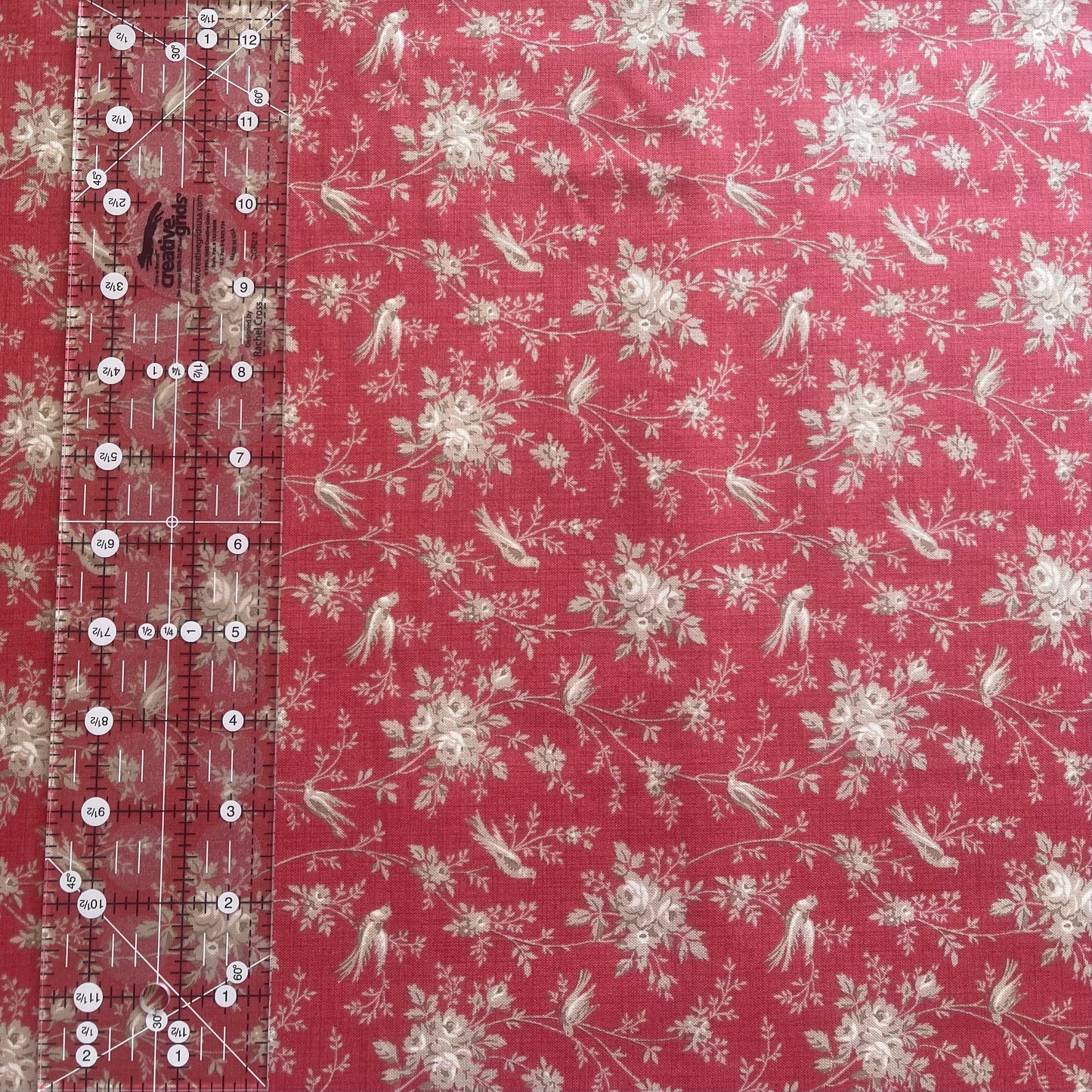 French General - Fleur de Paris - Oiseaux Red Fabric