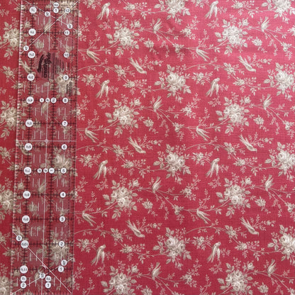 French General - Fleur de Paris - Oiseaux Red Fabric