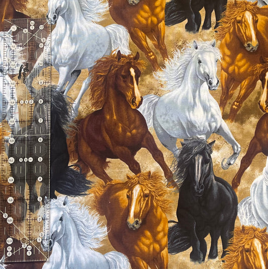 Large Horses Fabric