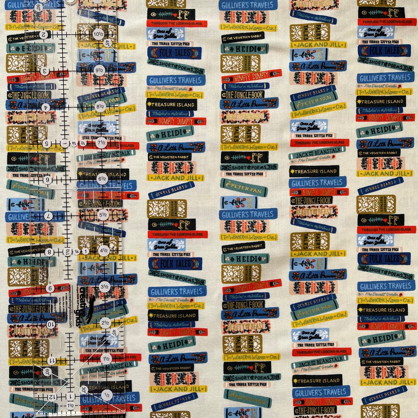 Library Books Fabric - Cream