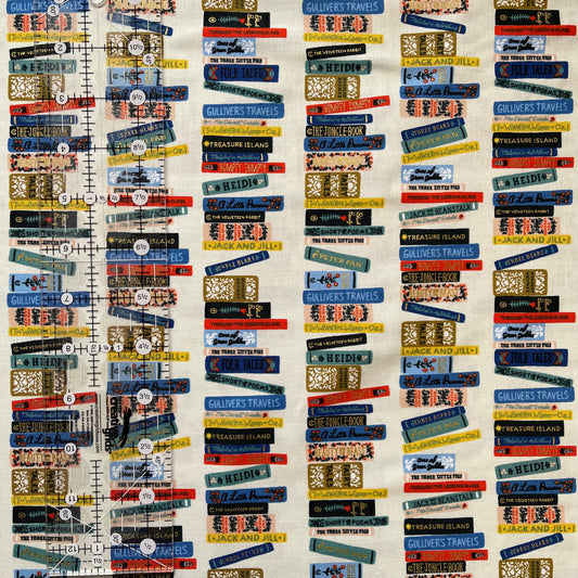 Library Books Fabric - Cream