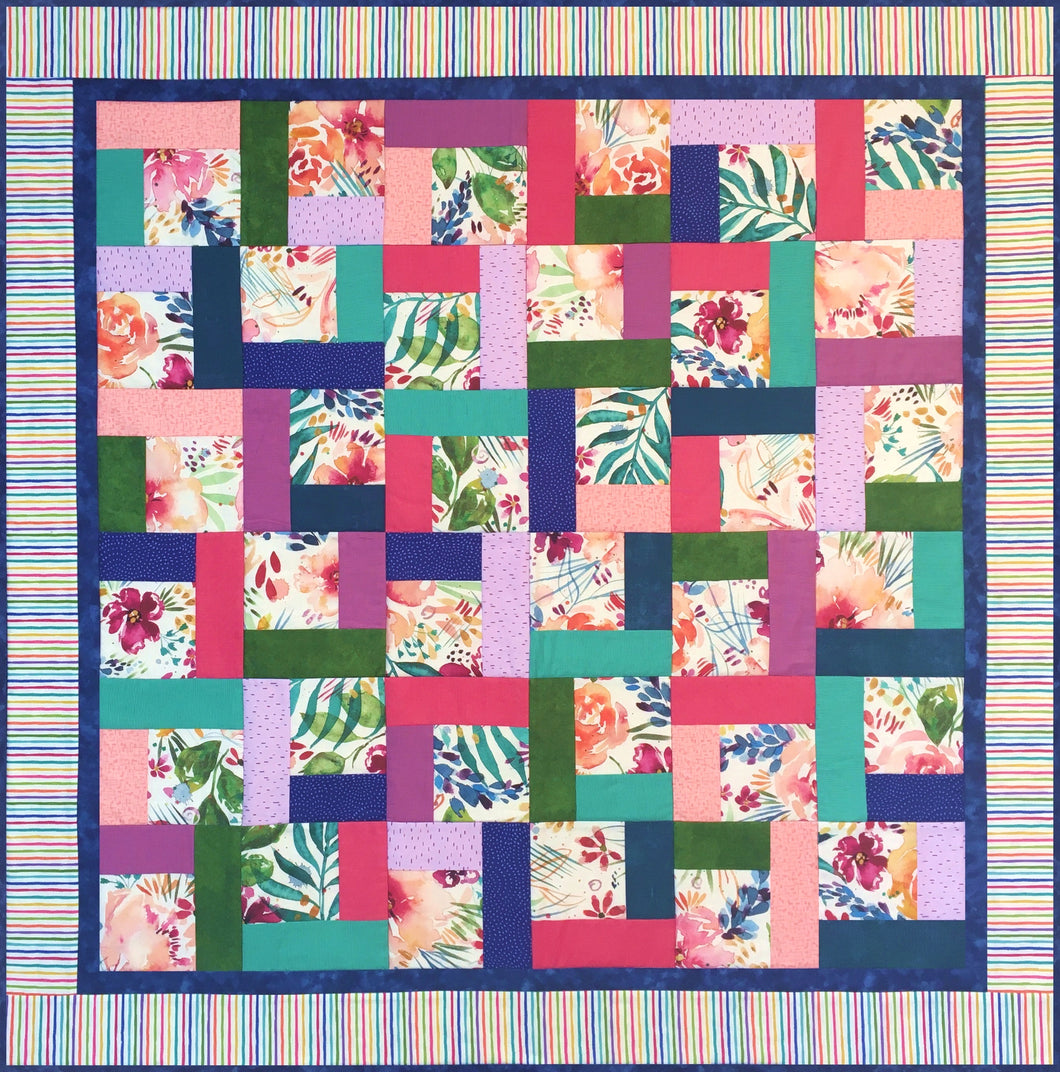 Tropical Flowers Lap Quilt Kit