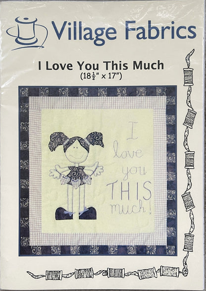Cover of the I Love You This Much pattern, showing the original wall hanging in purples