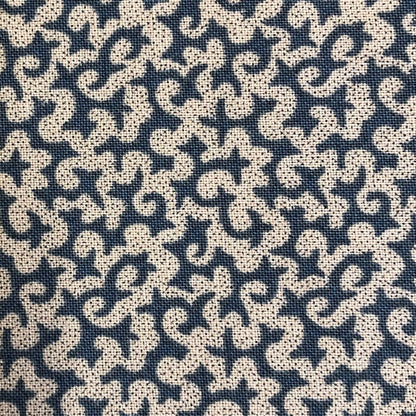 Jo Morton fabric, cream squiggles on navy blue