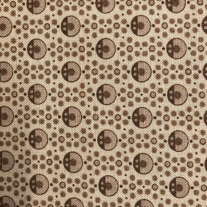 Jo Morton fabric, small brown rings and dots on tan