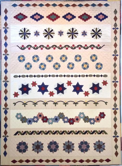 Village English Paper Pieced Sampler - Block of the Month