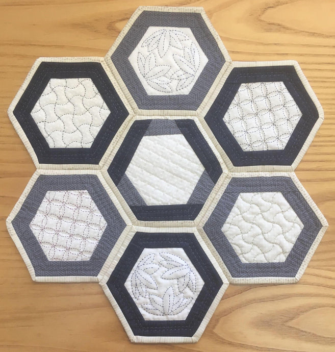 Sashiko Hexagon Table Centre Kit