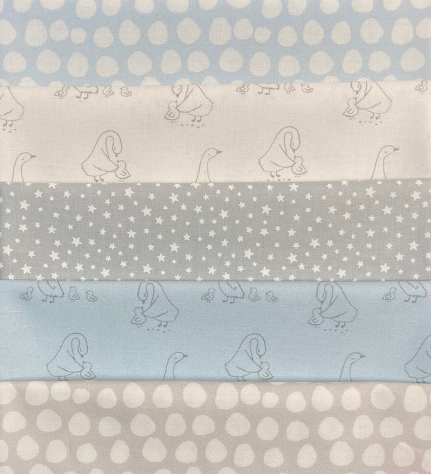 Baby Blue Themed 5 Fat Quarter Pack