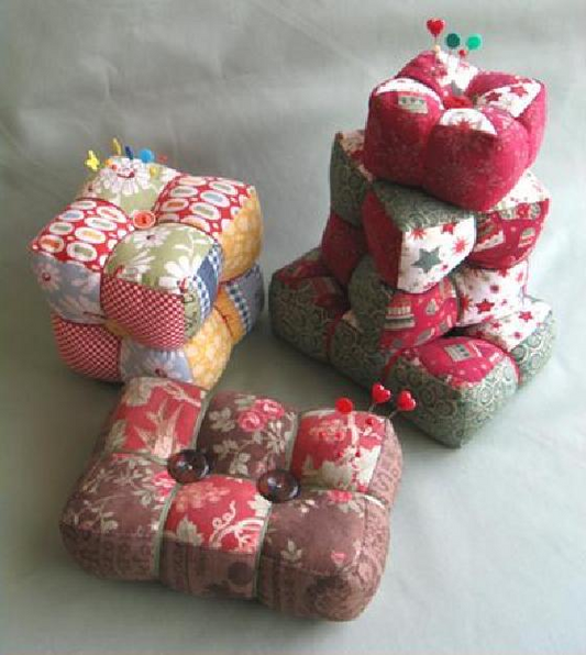 Trio of pincushions, made up