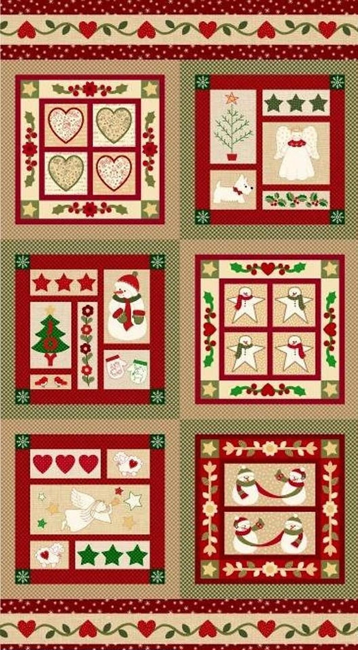 Country Squares Christmas Panel